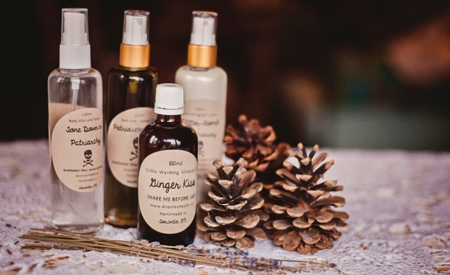 Kissable, warming, massage oils made by yours truly